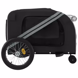 vidaXL Pet Bike Trailer Cargo Trailer Orange and Grey Oxford Fabric and Iron - grey - Additional view 6