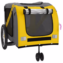 vidaXL Dog Bike Trailer Bicycle Trailer Bike Carriage Oxford Fabric and Iron - yellow - Additional view 4