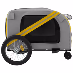 vidaXL Dog Bike Trailer Bicycle Trailer Bike Carriage Oxford Fabric and Iron - yellow - Additional view 6