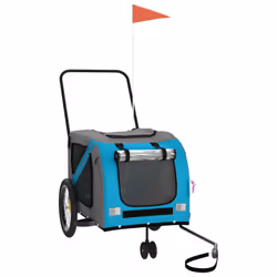 vidaXL Dog Bike Trailer Bicycle Trailer Bike Carriage Oxford Fabric and Iron - blue