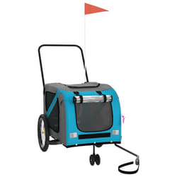 vidaXL Dog Bike Trailer Bicycle Trailer Bike Carriage Oxford Fabric and Iron - blue