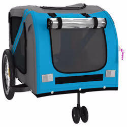 vidaXL Dog Bike Trailer Bicycle Trailer Bike Carriage Oxford Fabric and Iron - blue - Additional view 4