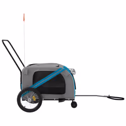 vidaXL Dog Bike Trailer Bicycle Trailer Bike Carriage Oxford Fabric and Iron - blue - Additional view 5