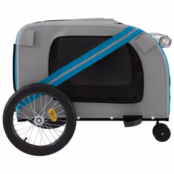 vidaXL Dog Bike Trailer Bicycle Trailer Bike Carriage Oxford Fabric and Iron - blue - Additional view 6