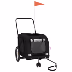 vidaXL Pet Bike Trailer Dog Carrier Cargo Trailer Black Oxford Fabric and Iron