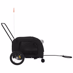 vidaXL Pet Bike Trailer Dog Carrier Cargo Trailer Black Oxford Fabric and Iron - Additional view 5