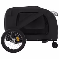 vidaXL Pet Bike Trailer Dog Carrier Cargo Trailer Black Oxford Fabric and Iron - Additional view 6