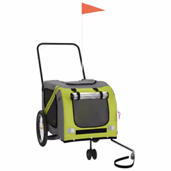 vidaXL Dog Bike Trailer Bicycle Trailer Bike Carriage Oxford Fabric and Iron - green