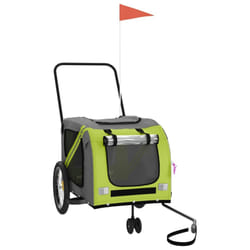 vidaXL Dog Bike Trailer Bicycle Trailer Bike Carriage Oxford Fabric and Iron - green
