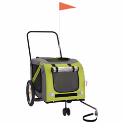 vidaXL Dog Bike Trailer Bicycle Trailer Bike Carriage Oxford Fabric and Iron - green