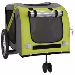 vidaXL Dog Bike Trailer Bicycle Trailer Bike Carriage Oxford Fabric and Iron - green - Additional view 4