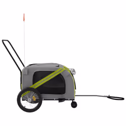 vidaXL Dog Bike Trailer Bicycle Trailer Bike Carriage Oxford Fabric and Iron - green - Additional view 5
