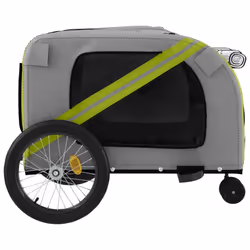 vidaXL Dog Bike Trailer Bicycle Trailer Bike Carriage Oxford Fabric and Iron - green - Additional view 6