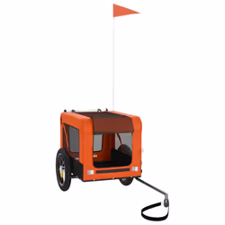 vidaXL Dog Bike Trailer Bicycle Trailer Bike Carriage Oxford Fabric and Iron - orange, 54.5 x 120 x 53 cm - Additional view 2