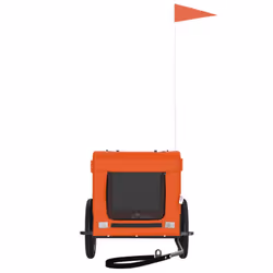 vidaXL Dog Bike Trailer Bicycle Trailer Bike Carriage Oxford Fabric and Iron - orange, 54.5 x 120 x 53 cm - Additional view 4
