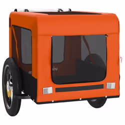 vidaXL Dog Bike Trailer Bicycle Trailer Bike Carriage Oxford Fabric and Iron - orange, 54.5 x 120 x 53 cm - Additional view 5