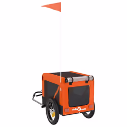 vidaXL Dog Bike Trailer Bicycle Trailer Bike Carriage Oxford Fabric and Iron - orange, 54.5 x 120 x 53 cm - Additional view 8