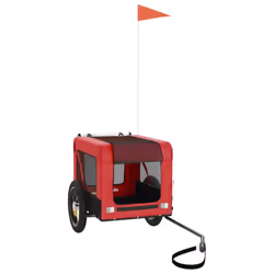 vidaXL Dog Bike Trailer Bicycle Trailer Bike Carriage Oxford Fabric and Iron - red, 54.5 x 120 x 53 cm - Additional view 2