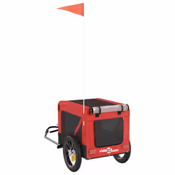 vidaXL Dog Bike Trailer Bicycle Trailer Bike Carriage Oxford Fabric and Iron - red, 54.5 x 120 x 53 cm - Additional view 8