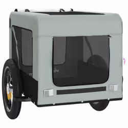 vidaXL Dog Bike Trailer Bicycle Trailer Bike Carriage Oxford Fabric and Iron - grey, 54.5 x 120 x 53 cm - Additional view 5