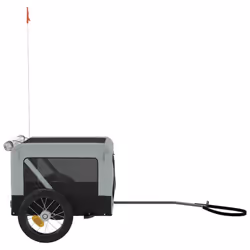 vidaXL Dog Bike Trailer Bicycle Trailer Bike Carriage Oxford Fabric and Iron - grey, 54.5 x 120 x 53 cm - Additional view 6