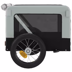 vidaXL Dog Bike Trailer Bicycle Trailer Bike Carriage Oxford Fabric and Iron - grey, 54.5 x 120 x 53 cm - Additional view 7