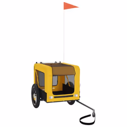vidaXL Dog Bike Trailer Bicycle Trailer Bike Carriage Oxford Fabric and Iron - yellow, 54.5 x 120 x 53 cm - Additional view 2