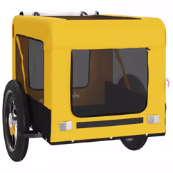 vidaXL Dog Bike Trailer Bicycle Trailer Bike Carriage Oxford Fabric and Iron - yellow, 54.5 x 120 x 53 cm - Additional view 5