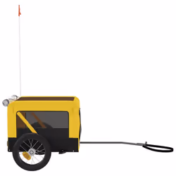 vidaXL Dog Bike Trailer Bicycle Trailer Bike Carriage Oxford Fabric and Iron - yellow, 54.5 x 120 x 53 cm - Additional view 6