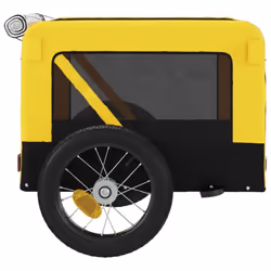 vidaXL Dog Bike Trailer Bicycle Trailer Bike Carriage Oxford Fabric and Iron - yellow, 54.5 x 120 x 53 cm - Additional view 7