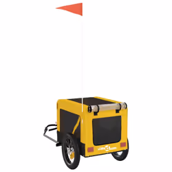 vidaXL Dog Bike Trailer Bicycle Trailer Bike Carriage Oxford Fabric and Iron - yellow, 54.5 x 120 x 53 cm - Additional view 8
