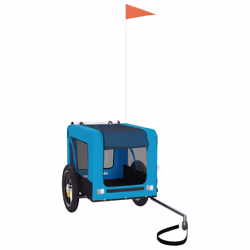 vidaXL Dog Bike Trailer Bicycle Trailer Bike Carriage Oxford Fabric and Iron - blue, 54.5 x 120 x 53 cm - Additional view 2