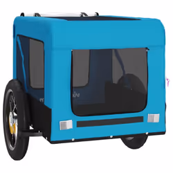 vidaXL Dog Bike Trailer Bicycle Trailer Bike Carriage Oxford Fabric and Iron - blue, 54.5 x 120 x 53 cm - Additional view 5