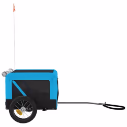 vidaXL Dog Bike Trailer Bicycle Trailer Bike Carriage Oxford Fabric and Iron - blue, 54.5 x 120 x 53 cm - Additional view 6