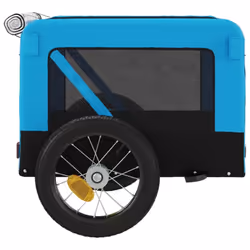 vidaXL Dog Bike Trailer Bicycle Trailer Bike Carriage Oxford Fabric and Iron - blue, 54.5 x 120 x 53 cm - Additional view 7