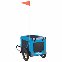 vidaXL Dog Bike Trailer Bicycle Trailer Bike Carriage Oxford Fabric and Iron - blue, 54.5 x 120 x 53 cm - Additional view 8