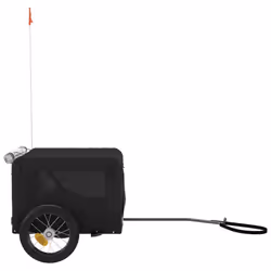 vidaXL Dog Bike Trailer Bicycle Trailer Bike Carriage Oxford Fabric and Iron - black, 54.5 x 120 x 53 cm - Additional view 6