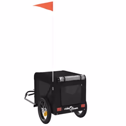 vidaXL Dog Bike Trailer Bicycle Trailer Bike Carriage Oxford Fabric and Iron - black, 54.5 x 120 x 53 cm - Additional view 8
