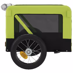 vidaXL Dog Bike Trailer Bicycle Trailer Bike Carriage Oxford Fabric and Iron - green, 120 x 54.5 x 53 cm - Additional view 7