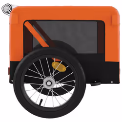 vidaXL Pet Bike Trailer Dog Carrier Orange and Black Oxford Fabric and Iron - orange, 63 x 123 x 66 cm - Additional view 7