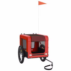 vidaXL Dog Bike Trailer Bicycle Trailer Bike Carriage Oxford Fabric and Iron - red, 63 x 123 x 66 cm - Additional view 2