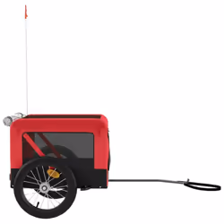 vidaXL Dog Bike Trailer Bicycle Trailer Bike Carriage Oxford Fabric and Iron - red, 63 x 123 x 66 cm - Additional view 6
