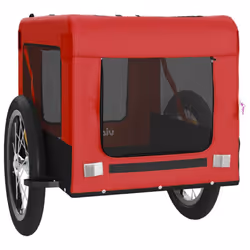 vidaXL Dog Bike Trailer Bicycle Trailer Bike Carriage Oxford Fabric and Iron - red, 63 x 123 x 66 cm - Additional view 7