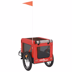 vidaXL Dog Bike Trailer Bicycle Trailer Bike Carriage Oxford Fabric and Iron - red, 63 x 123 x 66 cm - Additional view 8