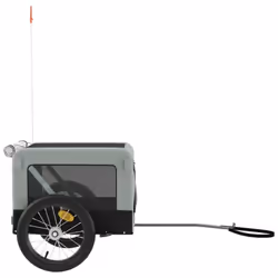 vidaXL Dog Bike Trailer Bicycle Trailer Bike Carriage Oxford Fabric and Iron - grey, 63 x 123 x 66 cm - Additional view 5