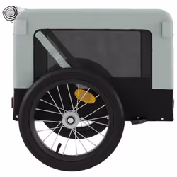 vidaXL Dog Bike Trailer Bicycle Trailer Bike Carriage Oxford Fabric and Iron - grey, 63 x 123 x 66 cm - Additional view 6