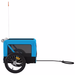 vidaXL Dog Bike Trailer Bicycle Trailer Bike Carriage Oxford Fabric and Iron - blue, 63 x 123 x 66 cm - Additional view 6