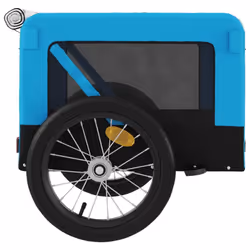 vidaXL Dog Bike Trailer Bicycle Trailer Bike Carriage Oxford Fabric and Iron - blue, 63 x 123 x 66 cm - Additional view 7