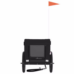 vidaXL Pet Bike Trailer Dog Carrier Orange and Black Oxford Fabric and Iron - black, 63 x 123 x 66 cm - Additional view 4
