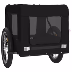 vidaXL Pet Bike Trailer Dog Carrier Orange and Black Oxford Fabric and Iron - black, 63 x 123 x 66 cm - Additional view 5